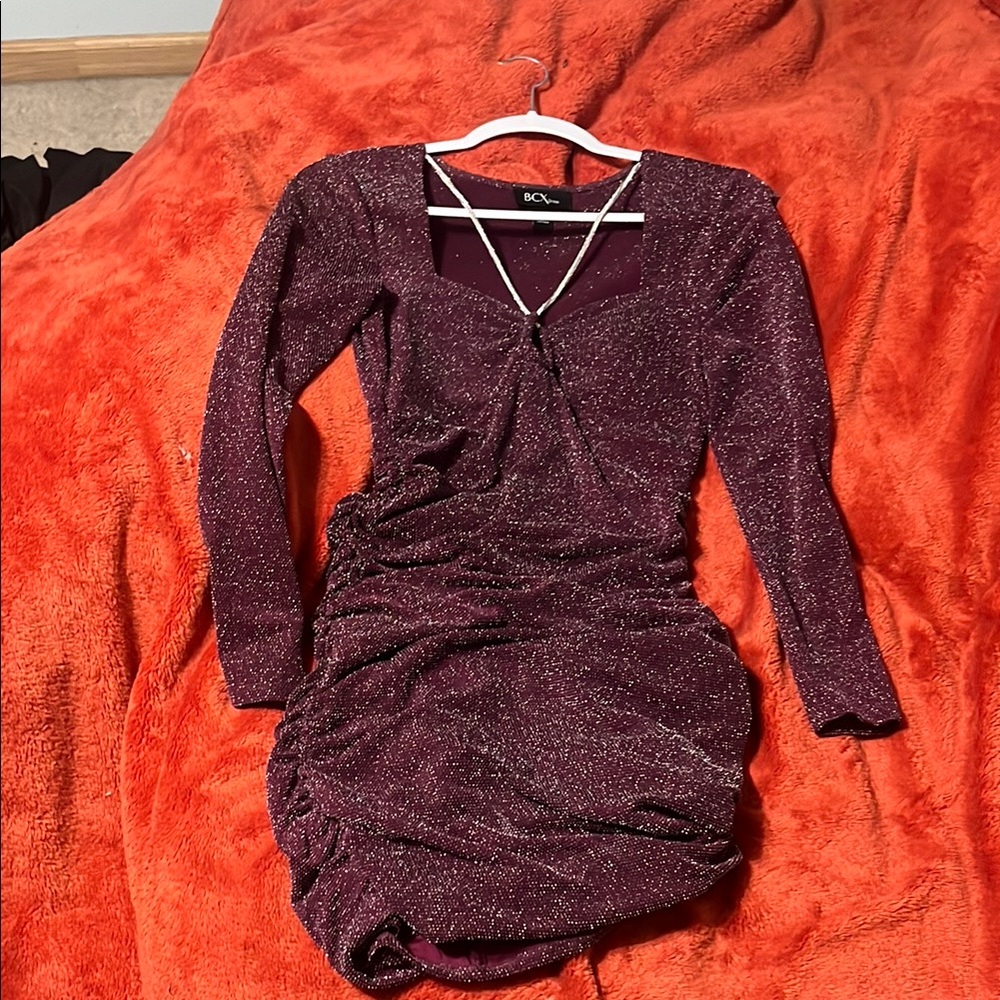 BCX Women's Purple Glitter Dress